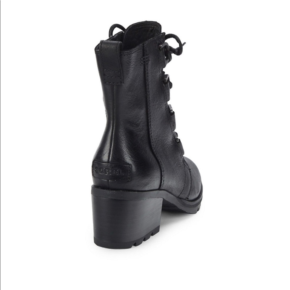 SOREL CATE LACE UP LEATHERS BLACK BOOTIE Size: 8 - Picture 11 of 11